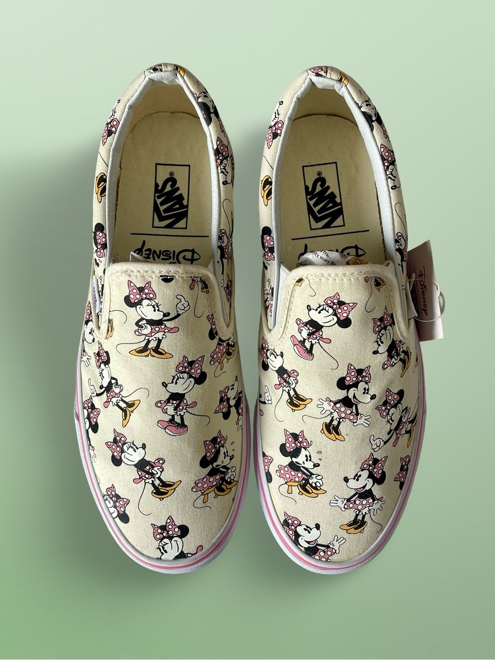 Vans x Disney Minnie Mouse Classic Slip On Young At Heart Collab Flats Sz 8.5